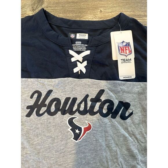 NWT NFL Houston Texans Womens Size Medium T-Shirt Gray Long Sleeve. 1 - Picture 3 of 5